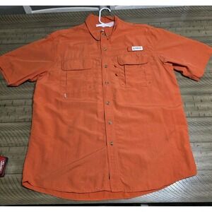 Magellan Outdoors Gear Mens Large Orange MagWick Short Sleeve Shirt L READ